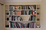 Painted birch plywood alcove bookcase